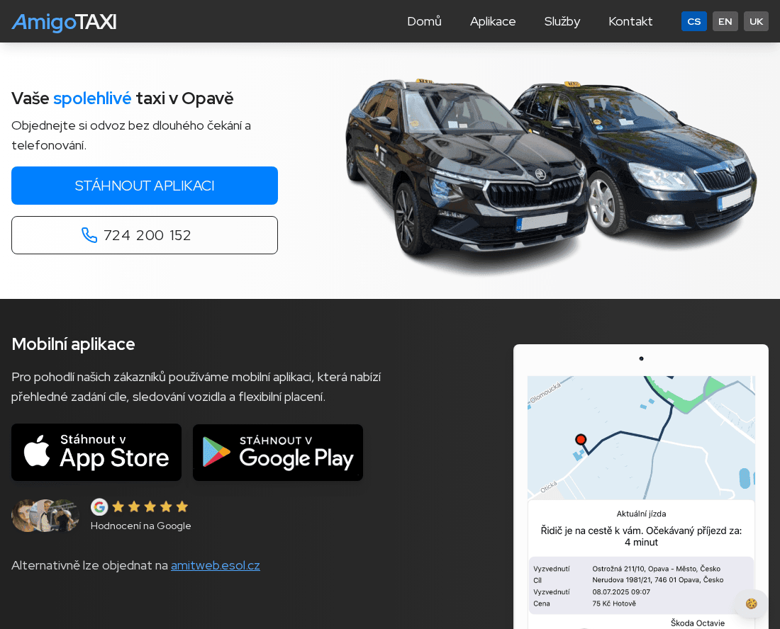 AmigoTaxi - Web pro taxikáře v Opavě