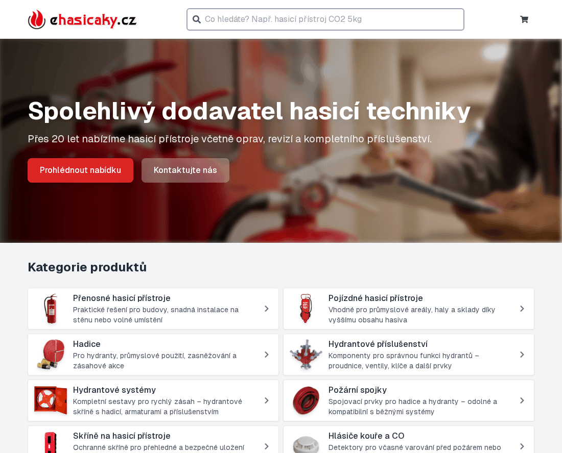 eHasicaky - E-shop s hasicí technikou a požárním zabezpečením